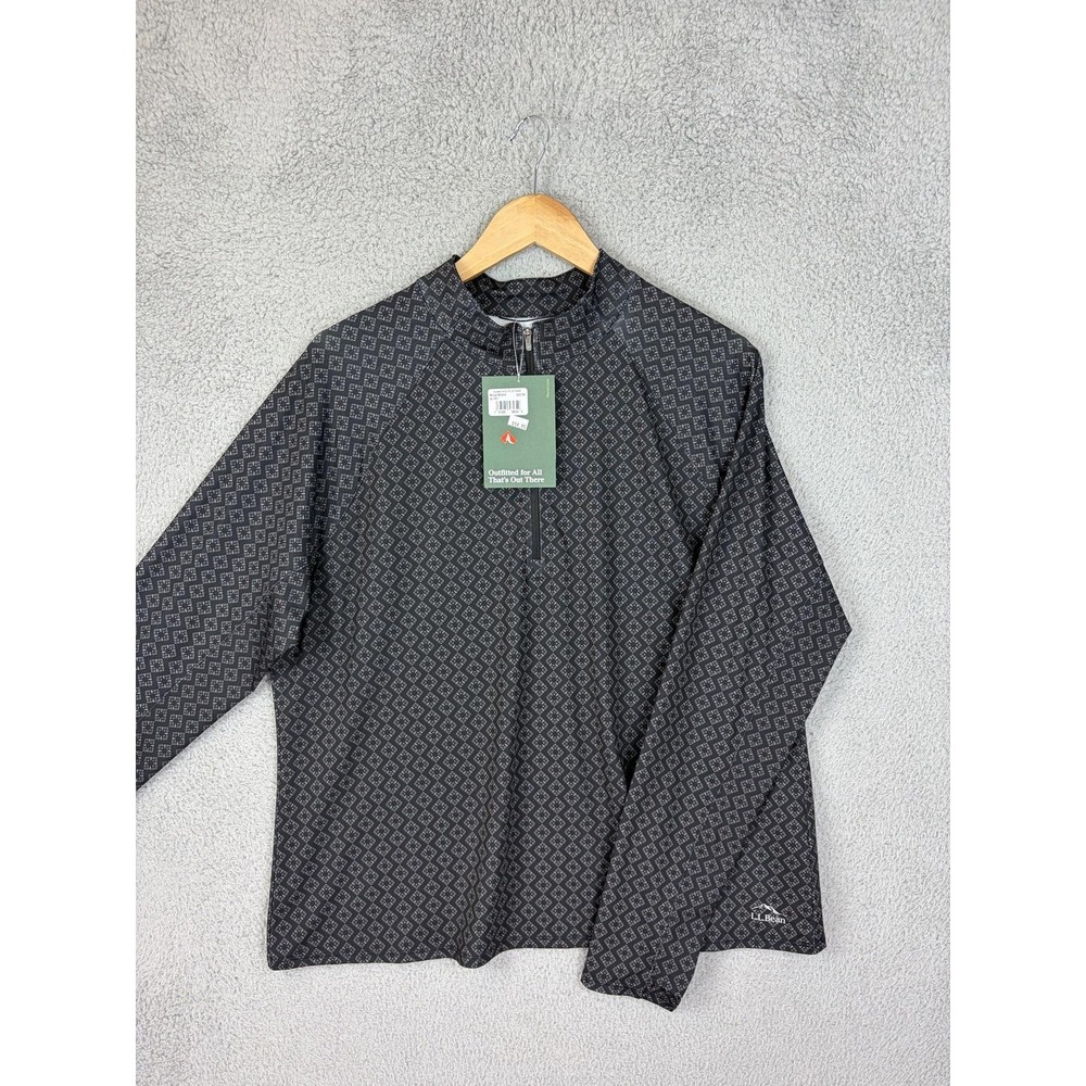 L.L. Bean Pullover Womens PXL Blue Access Trail Tops 1/4 Zip Long Sleeve Hiking